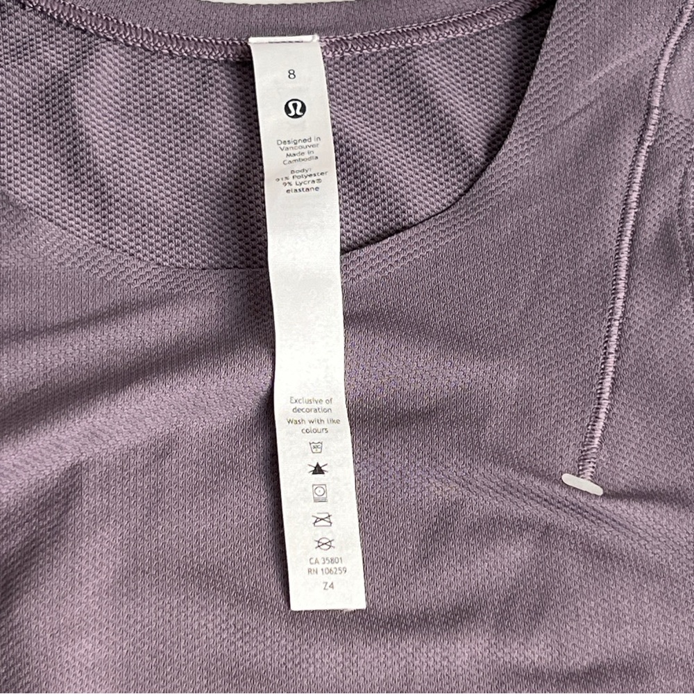 Lululemon ^ 2021 SeaWheeze Lightweight Run Kit Tank Top Dusky Lavender EUC 8 - Picture 5 of 14